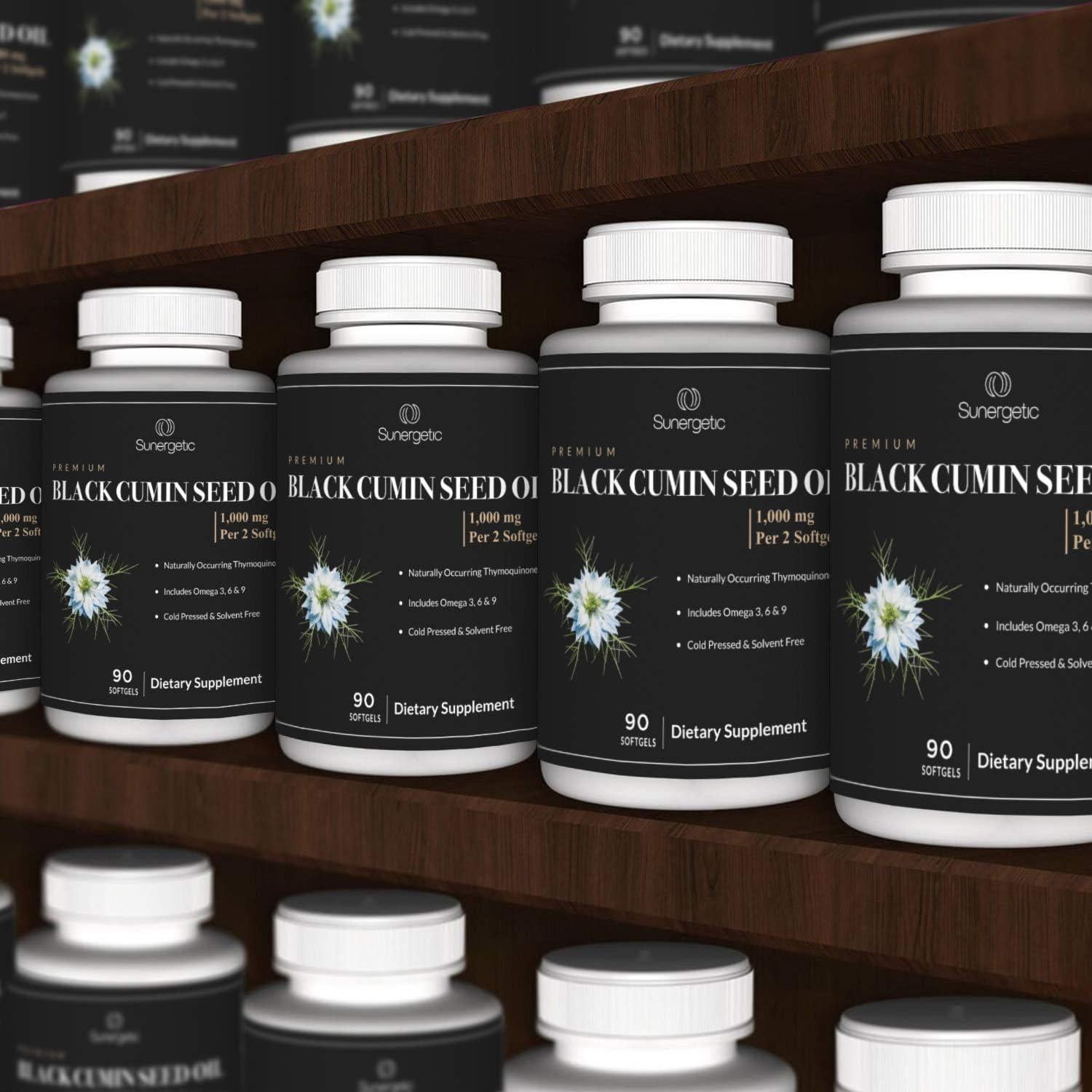 Aceite de Semilla de Comino Negro Sunergetic 1000mg - 90 Softgels