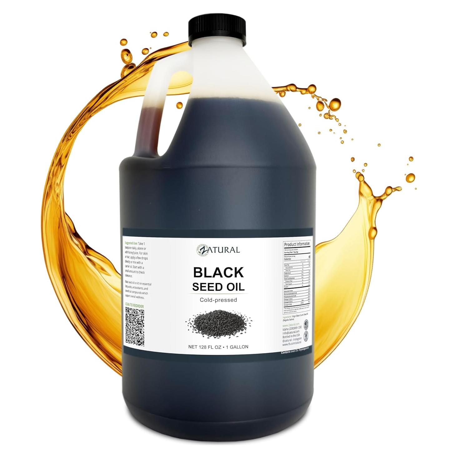 Aceite de Semilla Negra Zatural 3.78L Prensado en Frío Orgánico