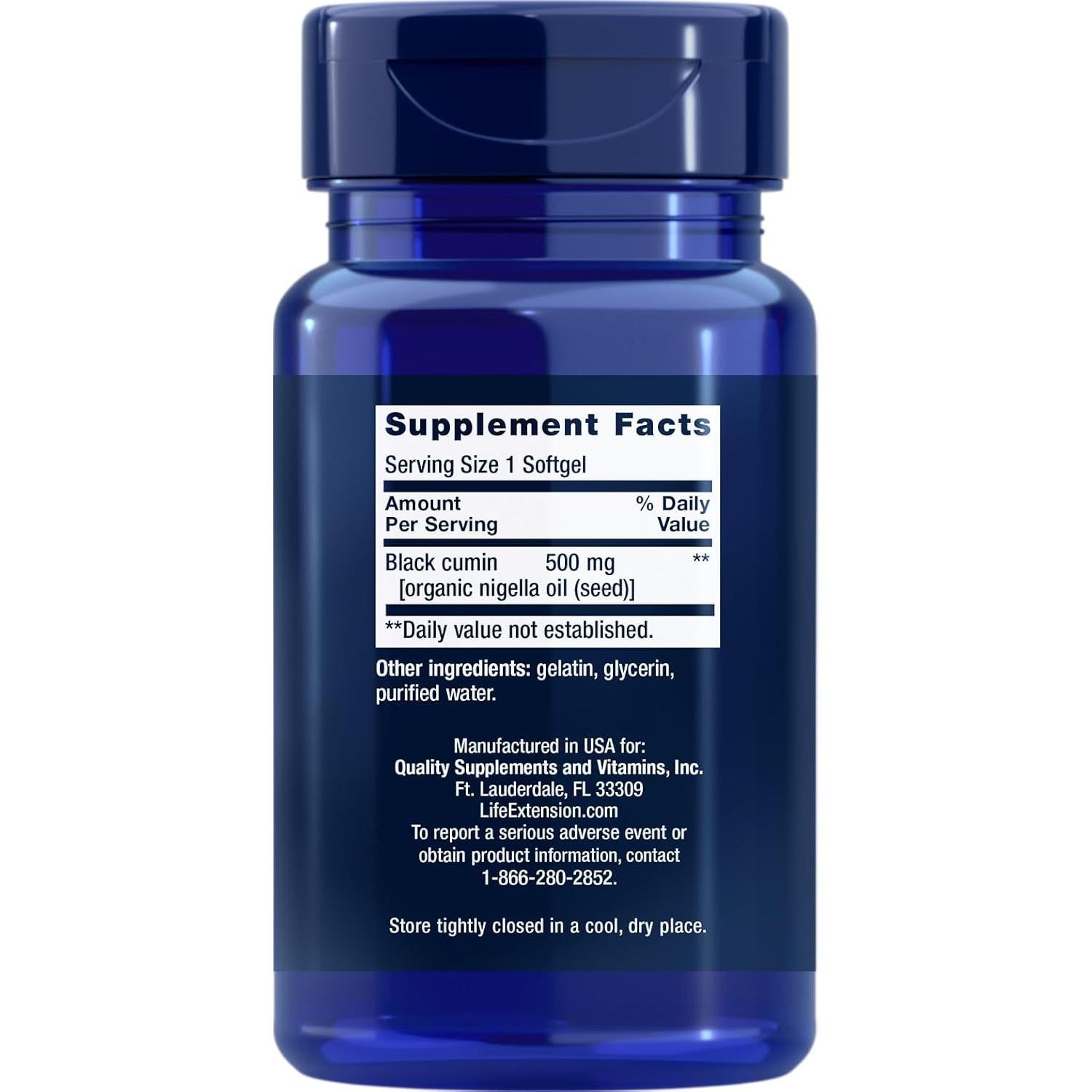 Aceite de Semilla de Comino Negro Life Extension 120 Geles Blandos