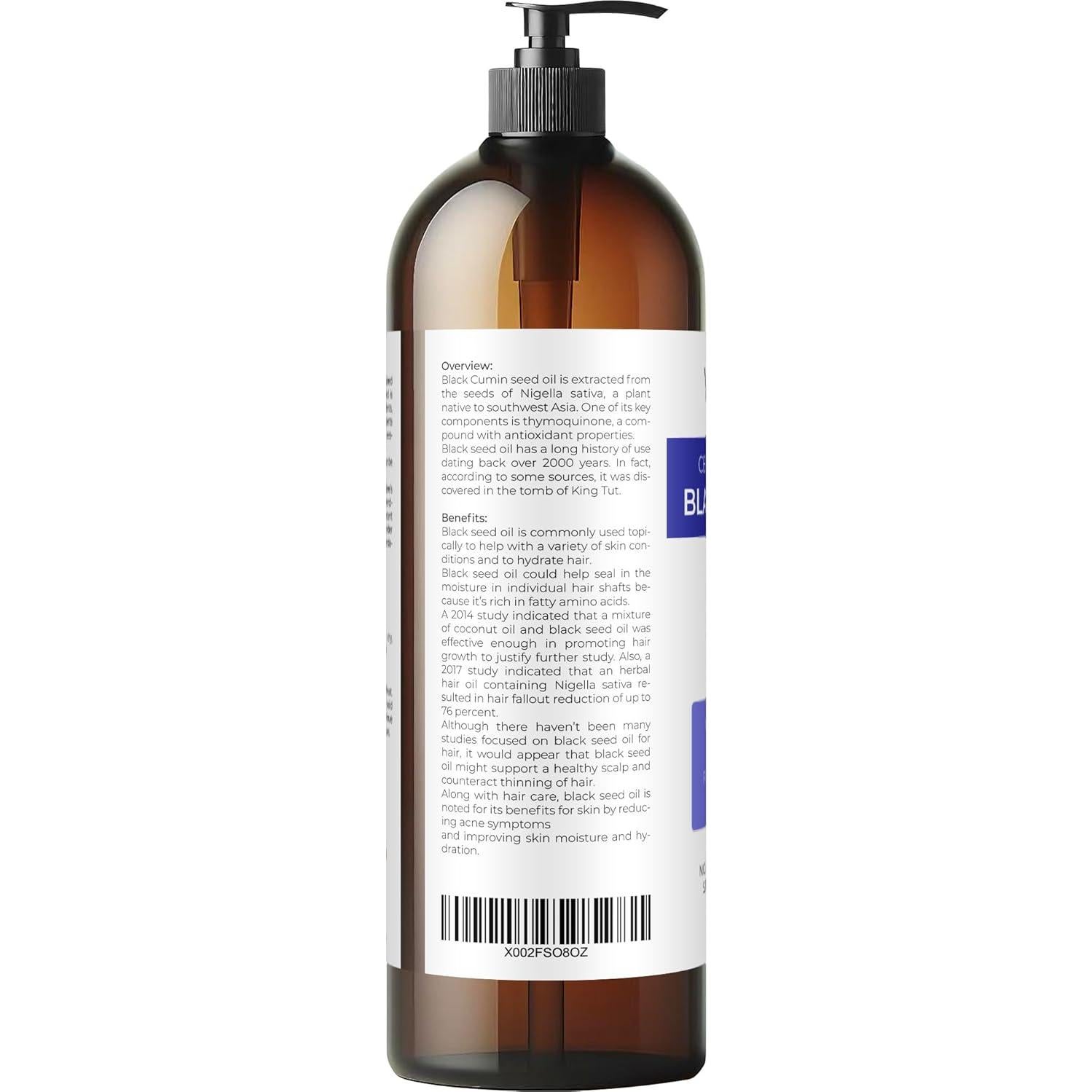 Aceite de Semilla Negra Orgánico Velona 946 ml - 100% Puro y Natural