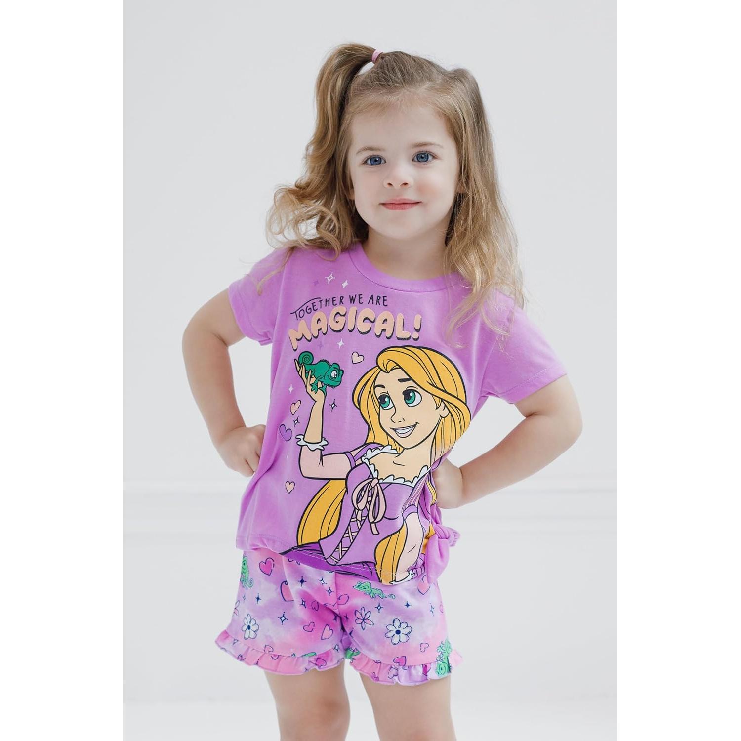 Conjunto camiseta peplum Tiana Disney + pantalones cortos 4T