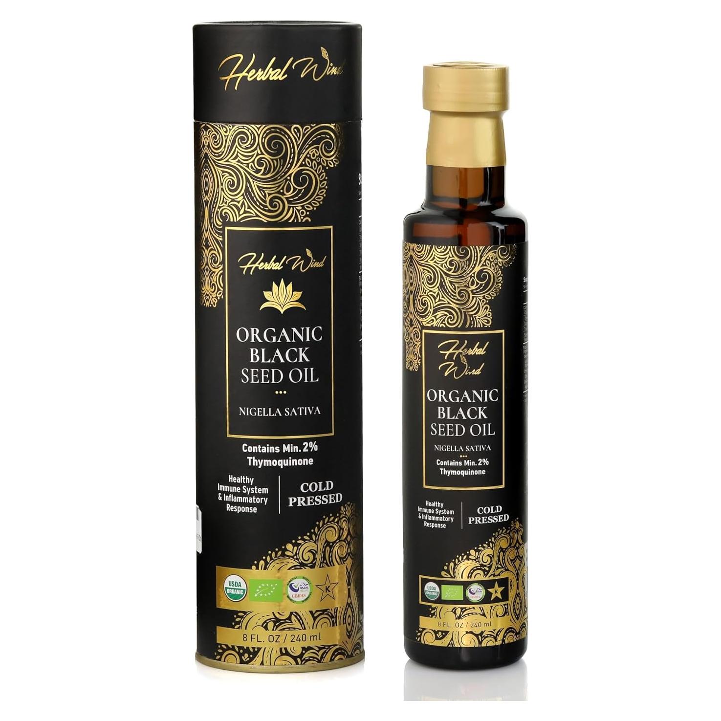 Aceite de Semilla Negra Herbal Wind 236.6 ml Orgánico Prensado en Frío