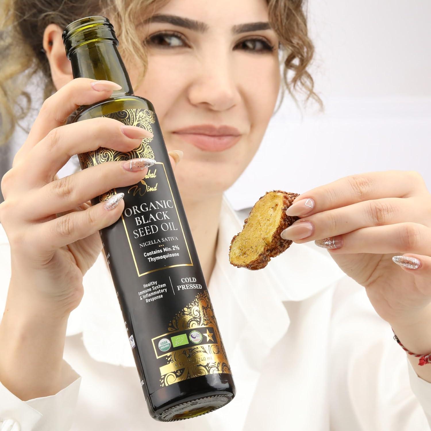 Aceite de Semilla Negra Herbal Wind 236.6 ml Orgánico Prensado en Frío