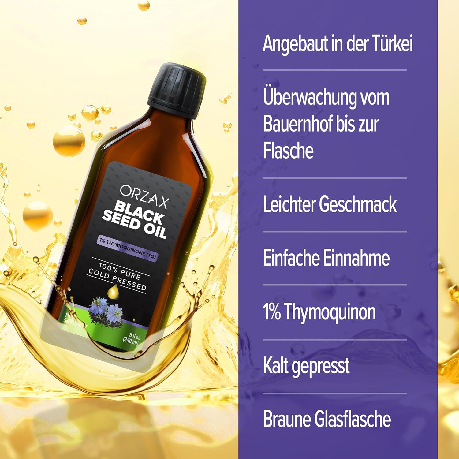 Aceite de Semilla de Nigella Orzax 240 ml - 100% Puro Vegano