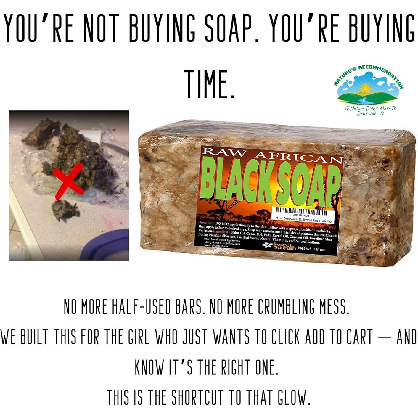 Jabón Negro Africano Premium Sweet Sunnah 450g - Hidratante Orgánico