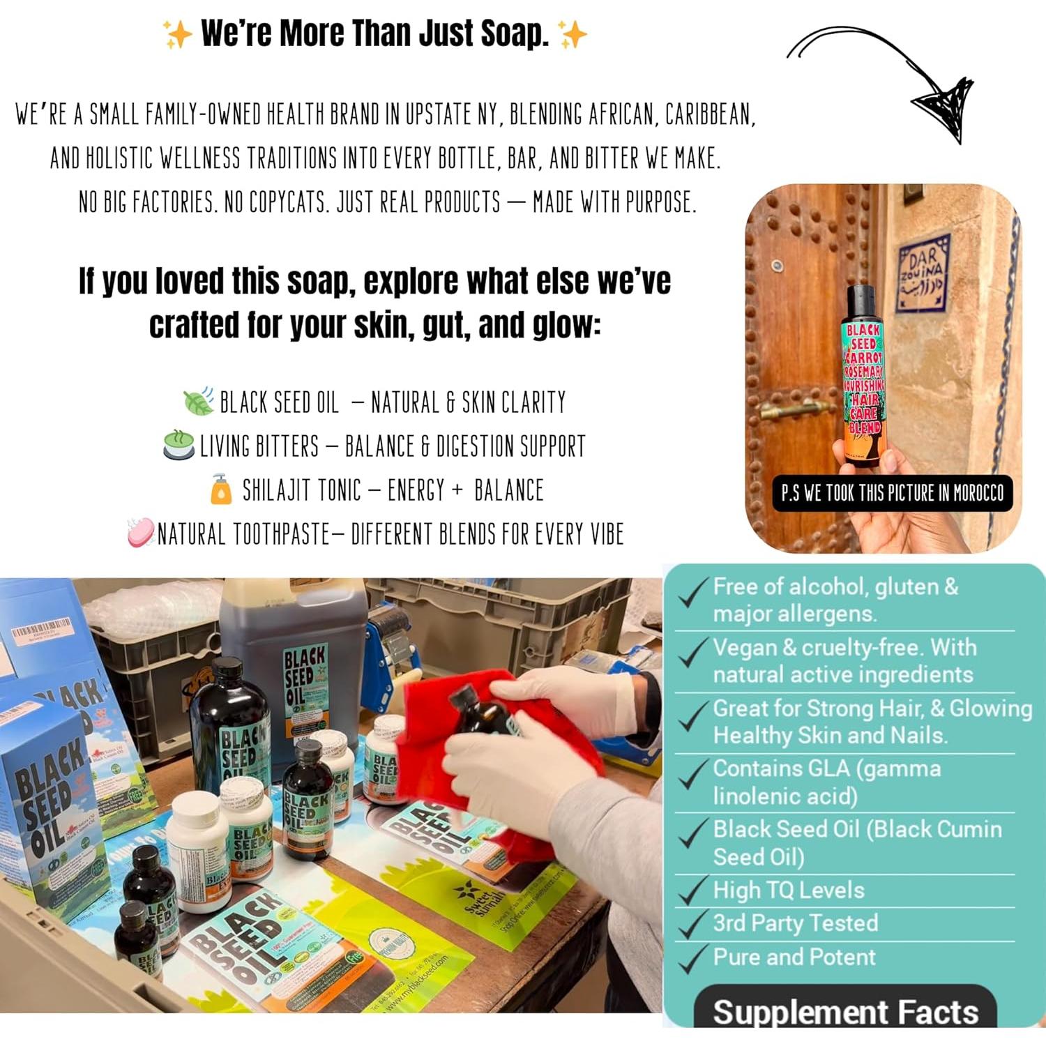 Jabón Negro Africano Premium Sweet Sunnah 450g - Hidratante Orgánico