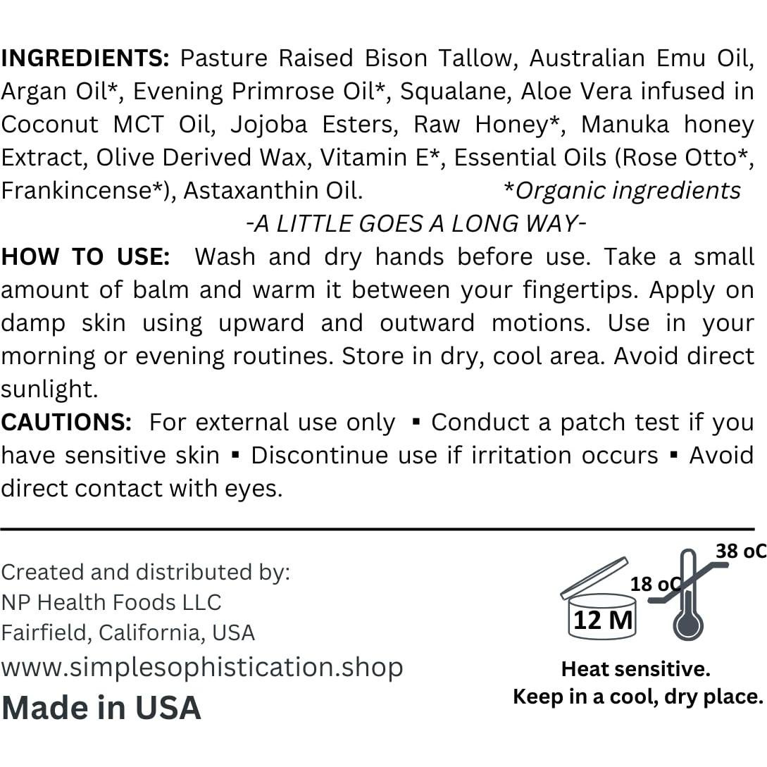 Bálsamo Hidratante Natural BISON EMU MIEL 56.7g - Piel Sensible