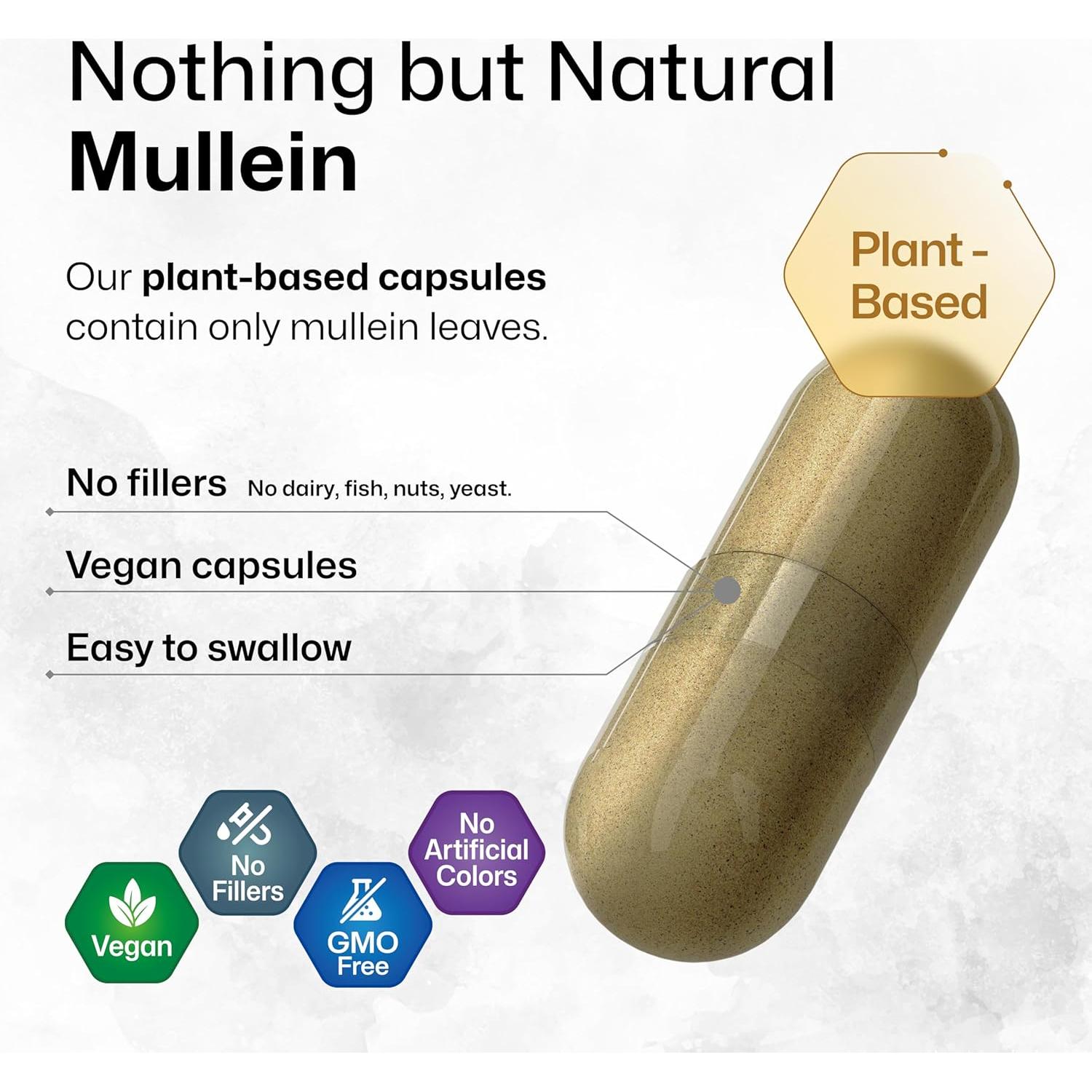 Cápsulas de Mullein BIO KRAUTER 1200 mg - 250 Unidades - Veganas