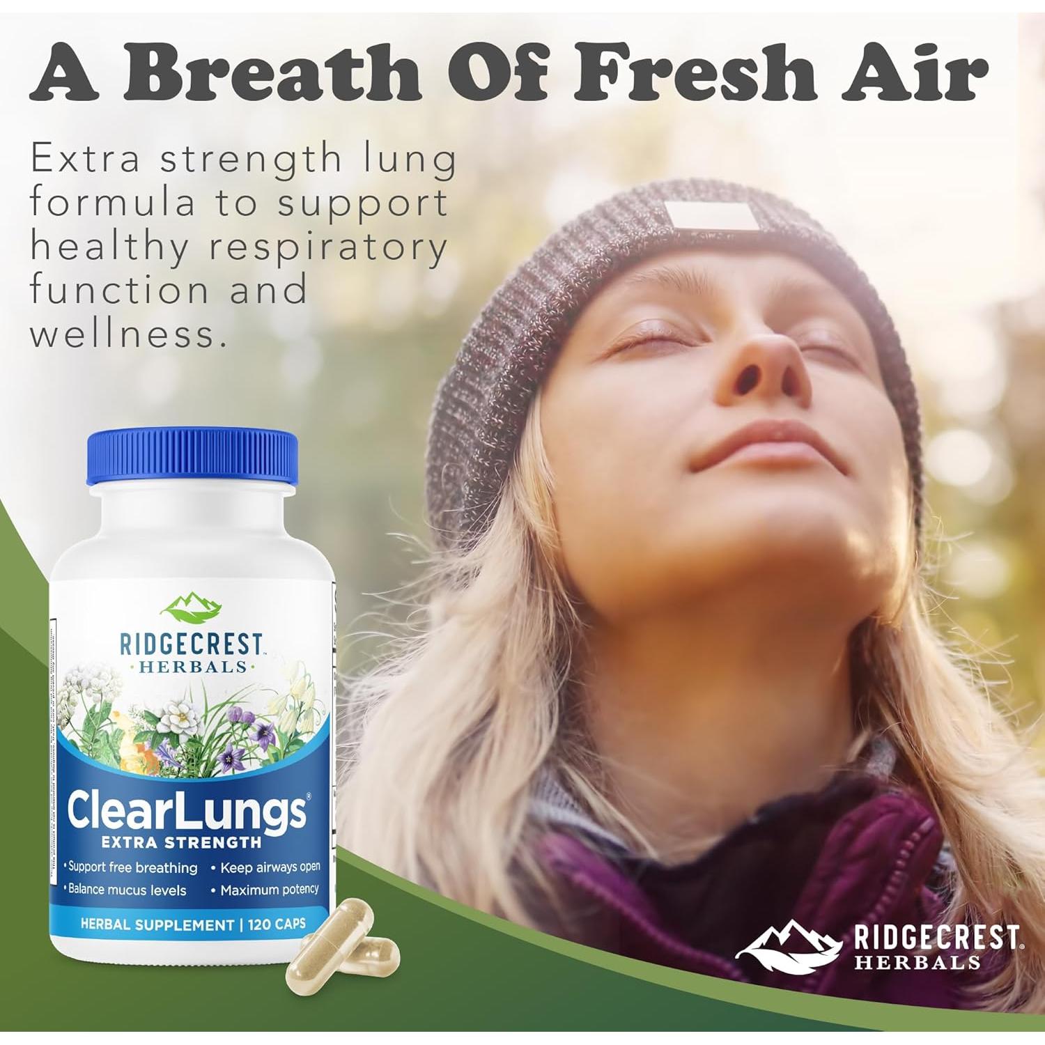 ClearLungs Extra Strength RidgeCrest 120 Caps - Salud Pulmonar
