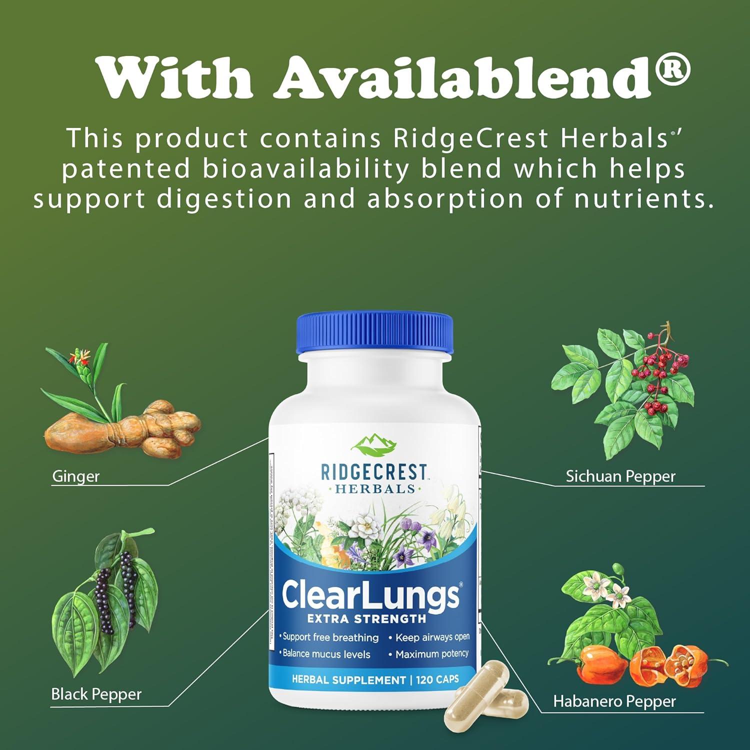 ClearLungs Extra Strength RidgeCrest 120 Caps - Salud Pulmonar