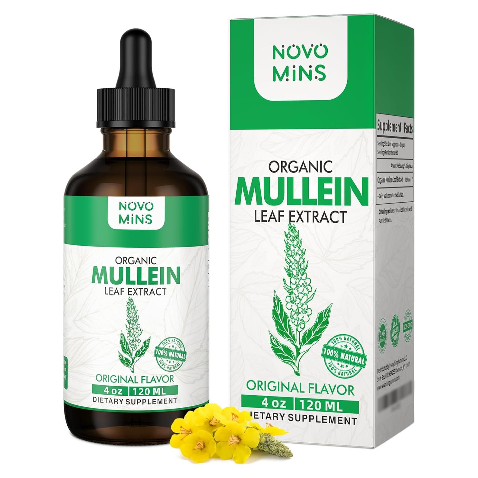 Tintura de Hoja de Mullein Novomins 118 ml - Salud Pulmonar