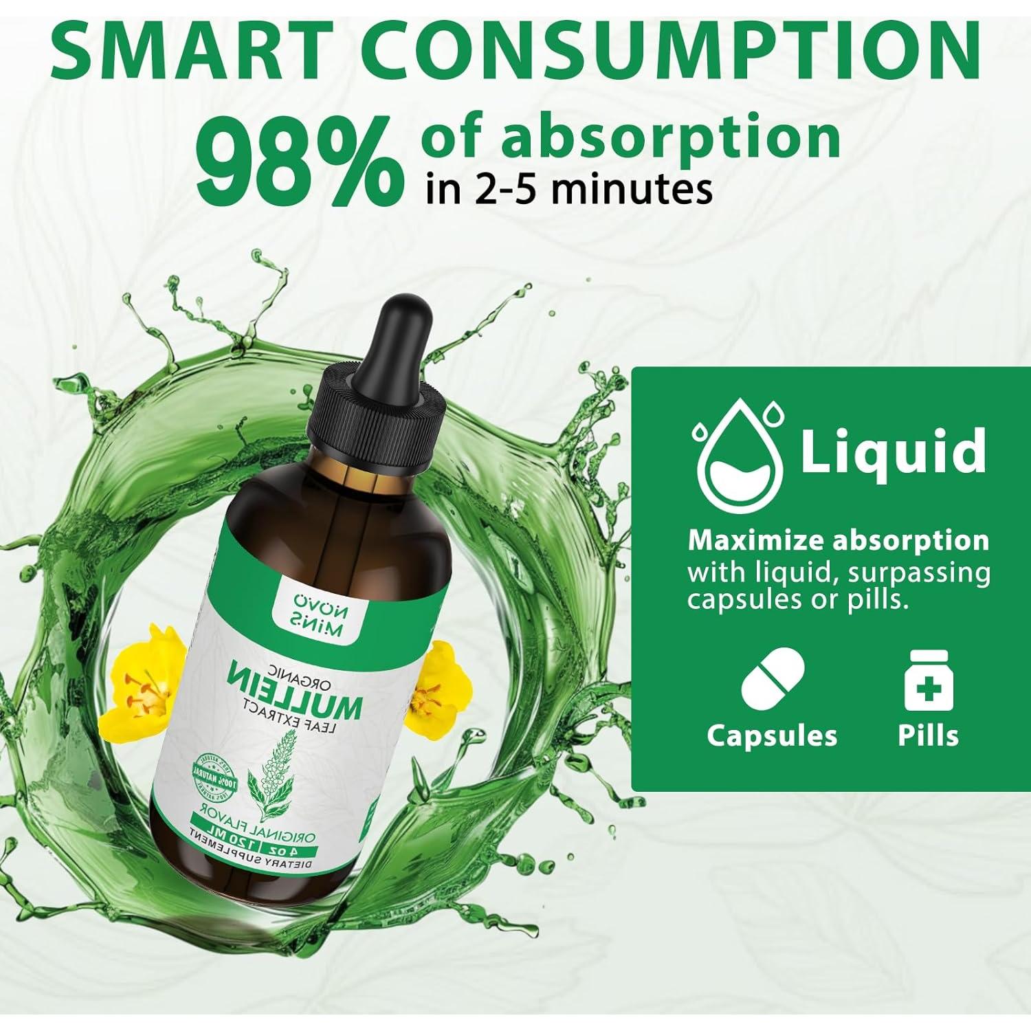 Tintura de Hoja de Mullein Novomins 118 ml - Salud Pulmonar