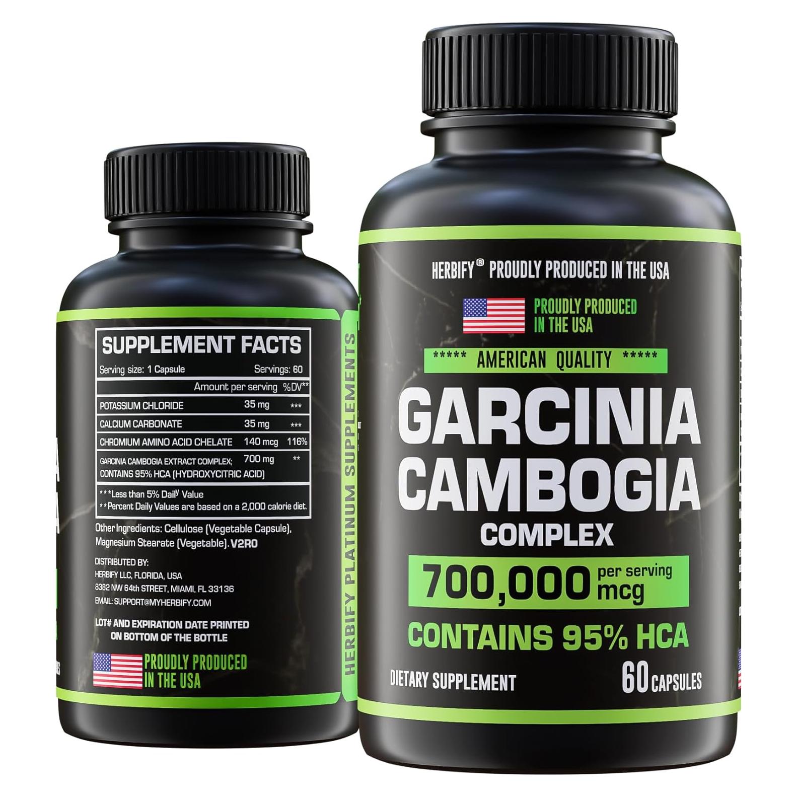 Suplemento Garcinia Cambogia HERBIFY 60 Cápsulas Energía y Digestión