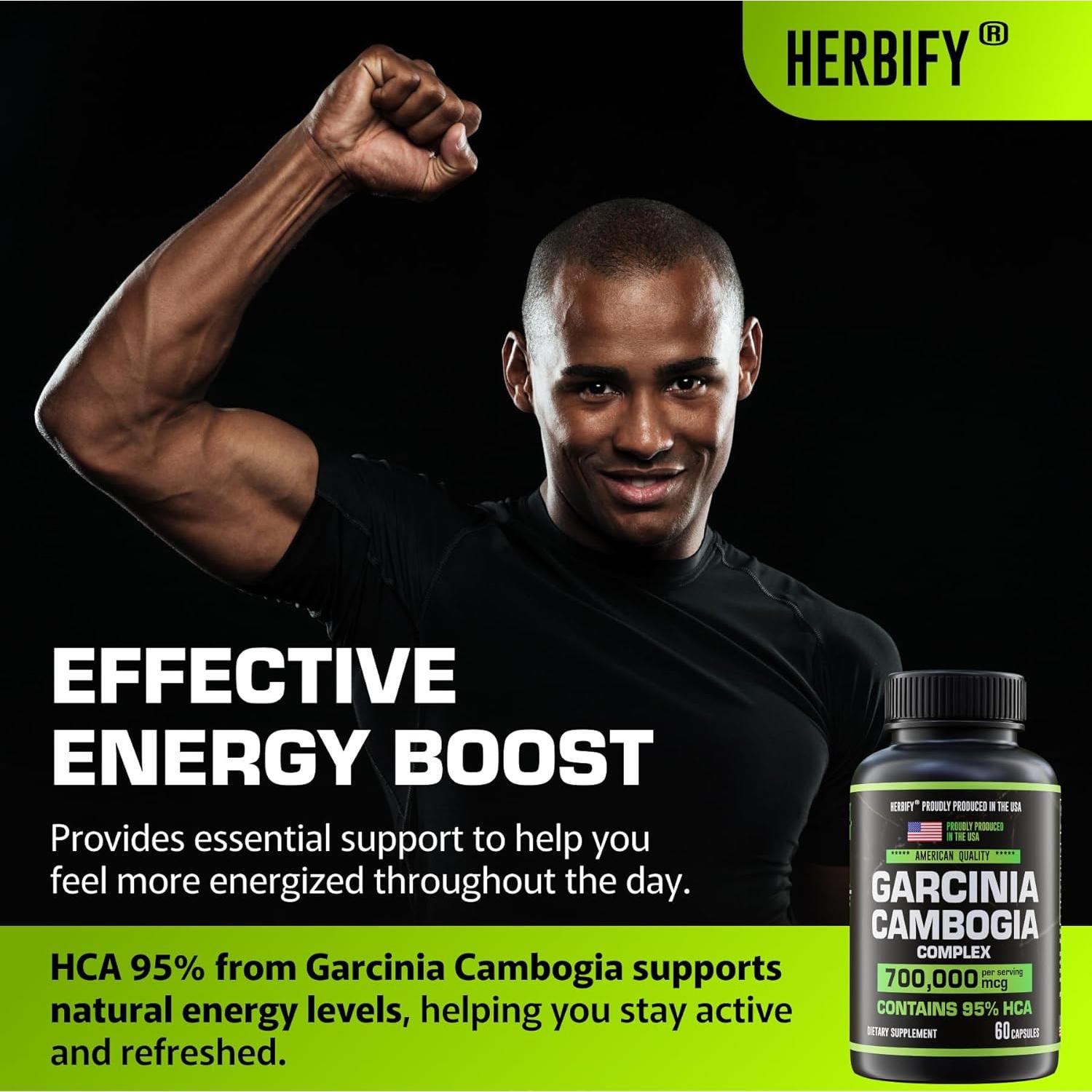 Suplemento Garcinia Cambogia HERBIFY 60 Cápsulas Energía y Digestión