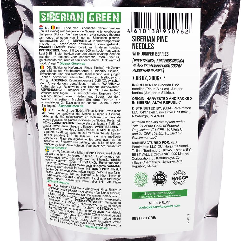 Té de Aguja de Pino Verde Siberiano con Bayas de Enebro 200g