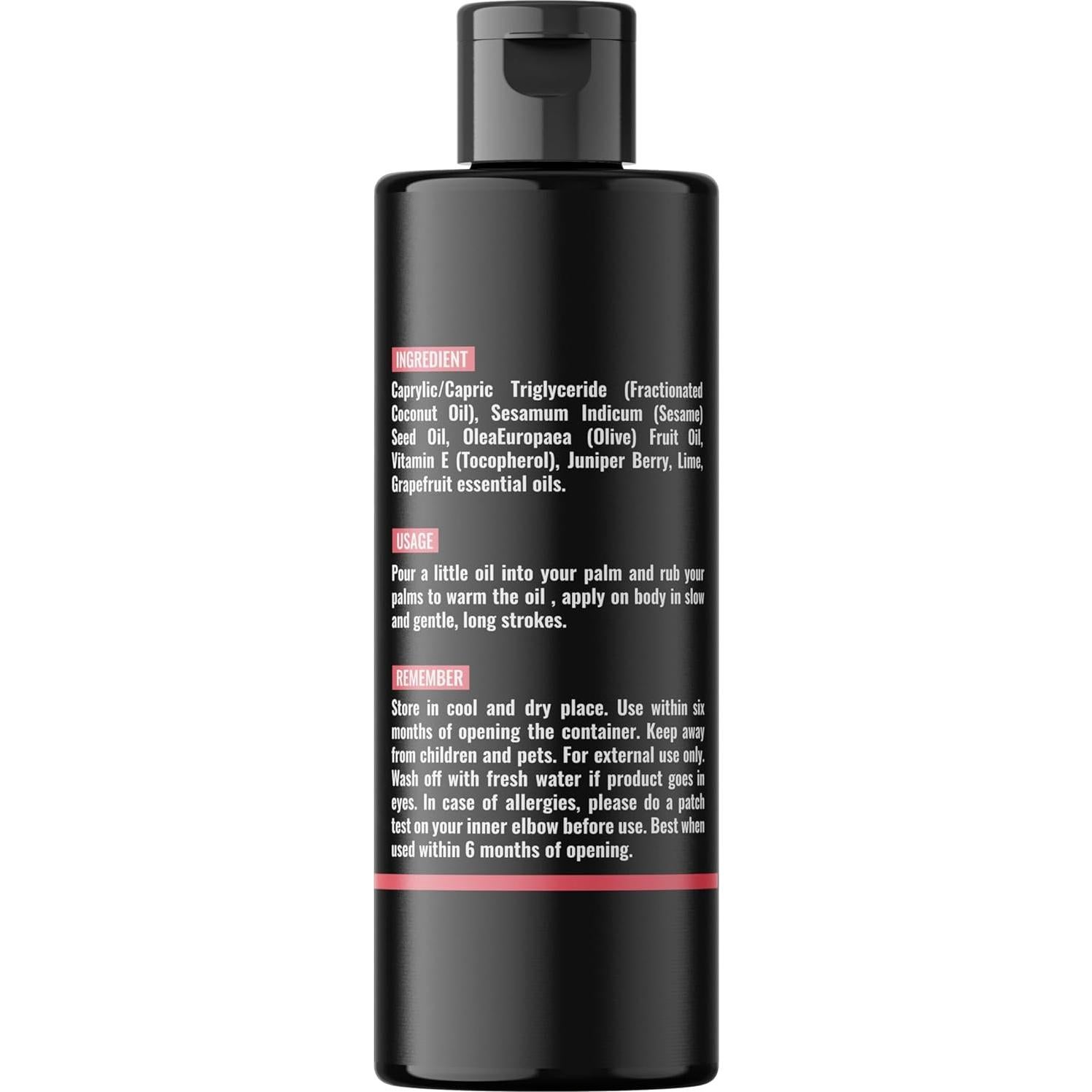 Aceite de Masaje Orgánico Steel City 120 ml - Revitalizante y Desintoxicante