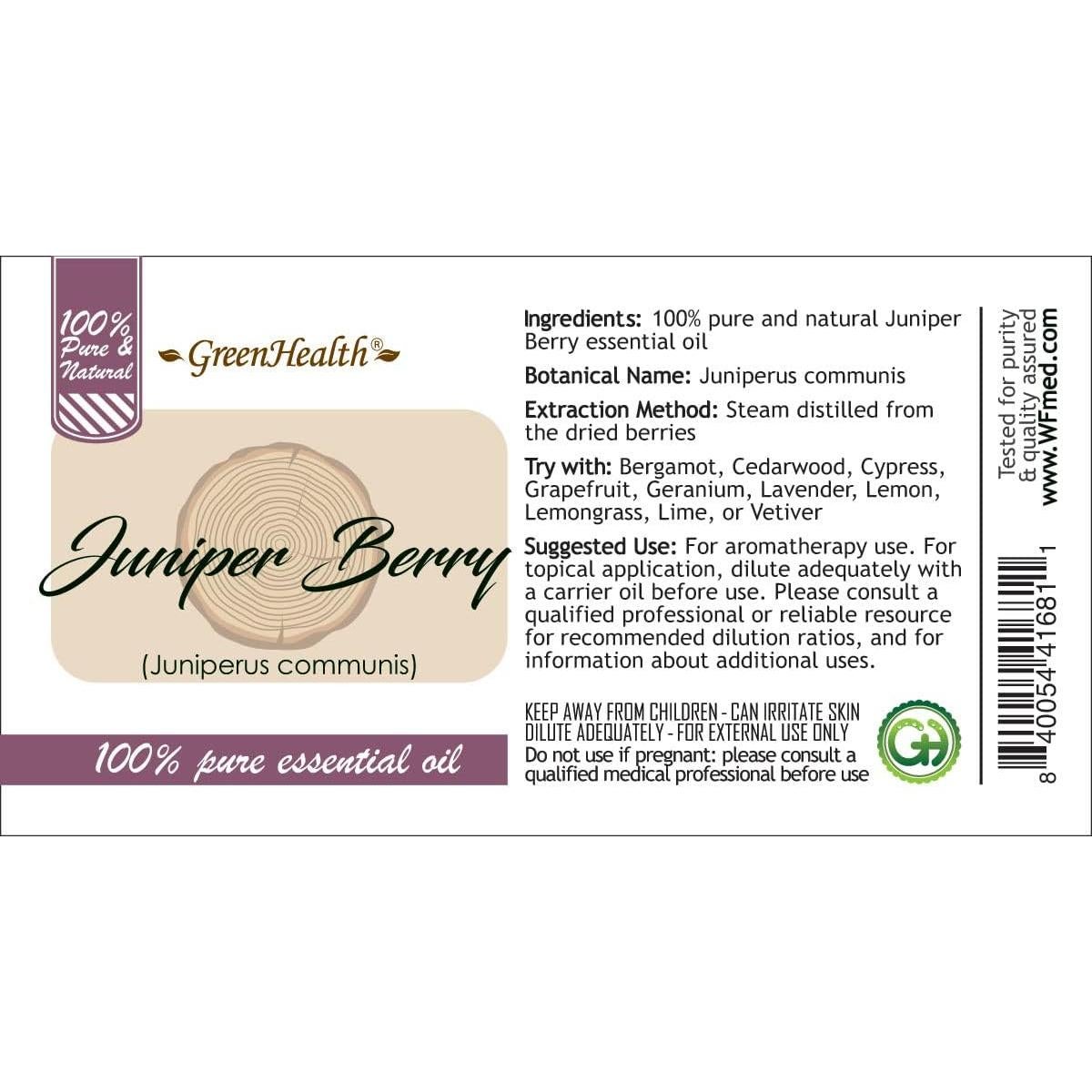 Aceite Esencial de Bayas de Enebro GreenHealth 100% Puro 30ml