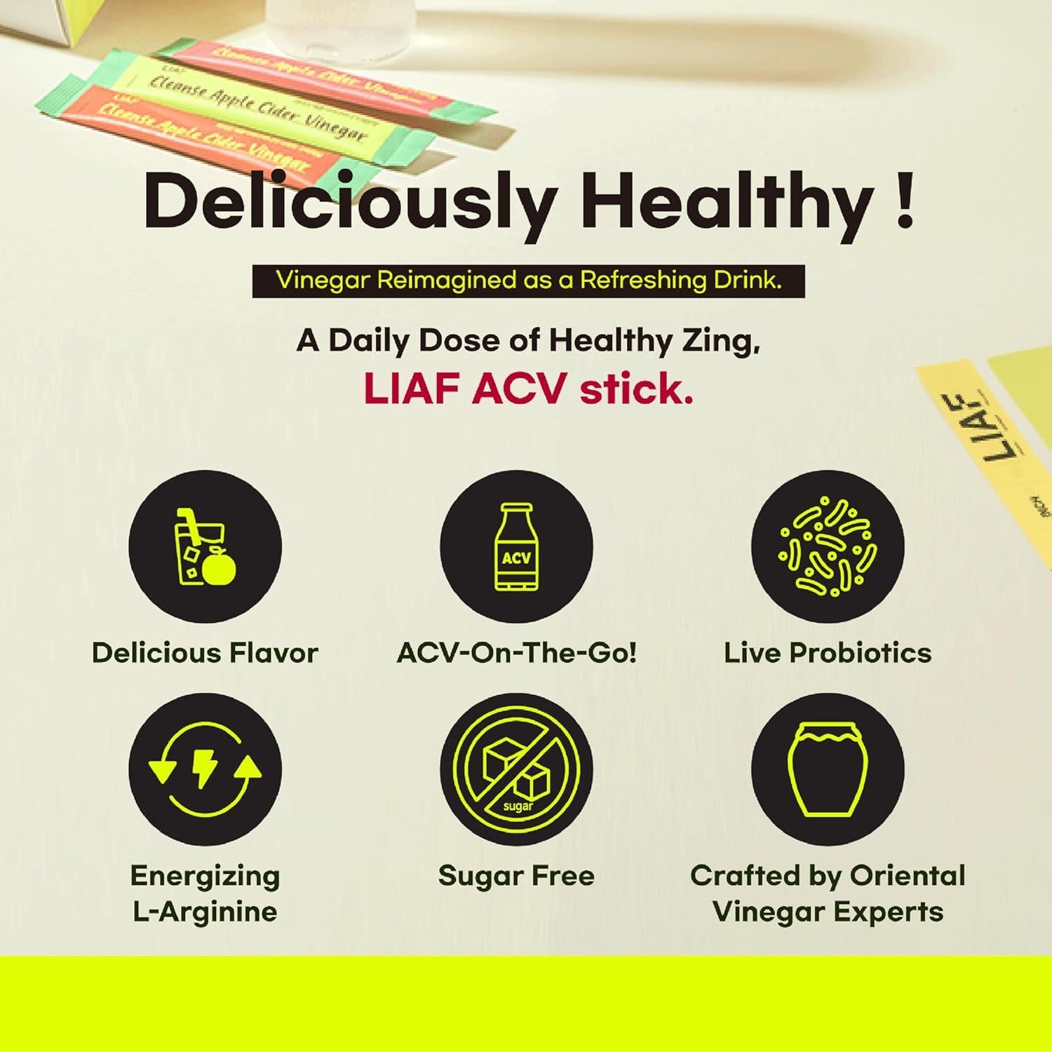 Polvo de Vinagre de Sidra de Manzana LIAF - Limón 10 Paquetes