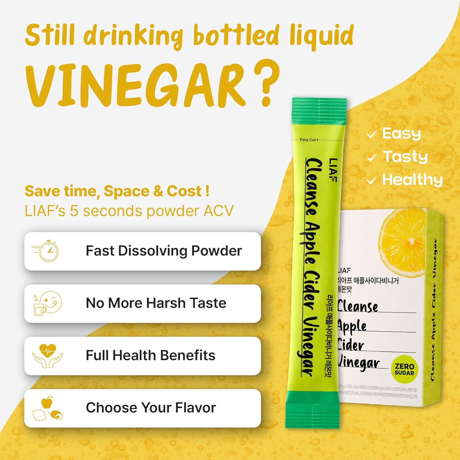 Polvo de Vinagre de Sidra de Manzana LIAF - Limón 10 Paquetes