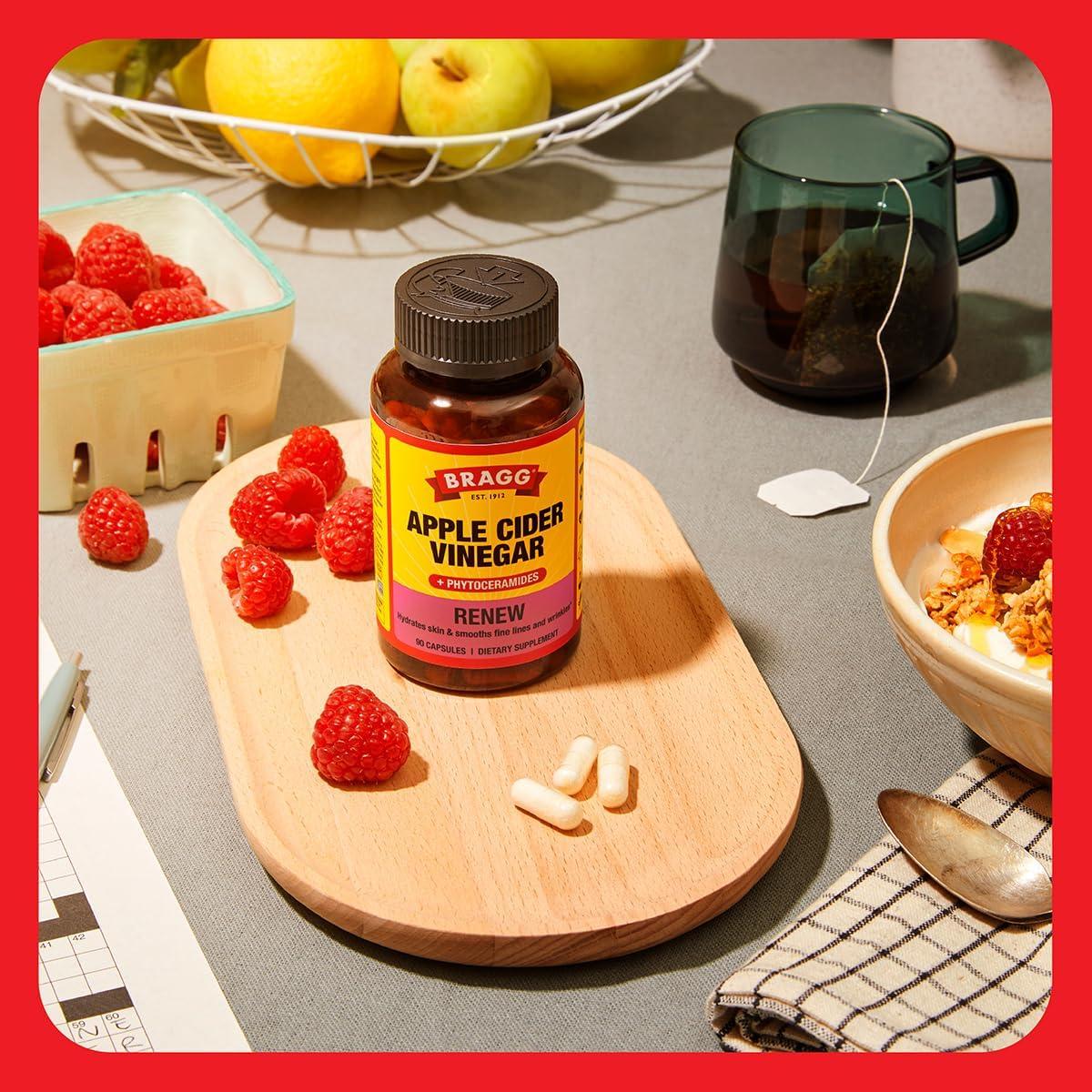 Cápsulas de Vinagre de Sidra de Manzana Bragg - 90 Unidades - Hidratación y Piel Saludable