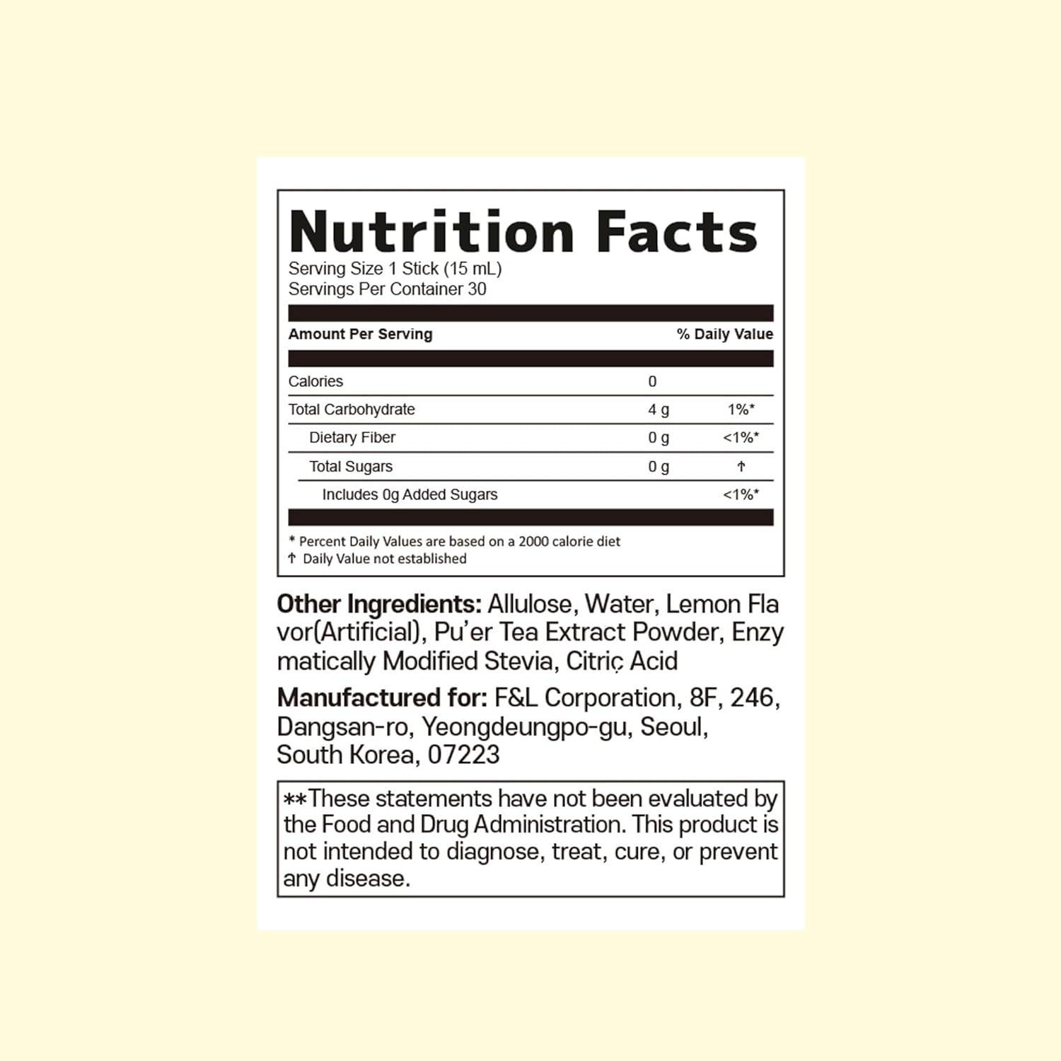 Bebida de Vinagre de Sidra de Manzana Liveling 30 Sticks Limón