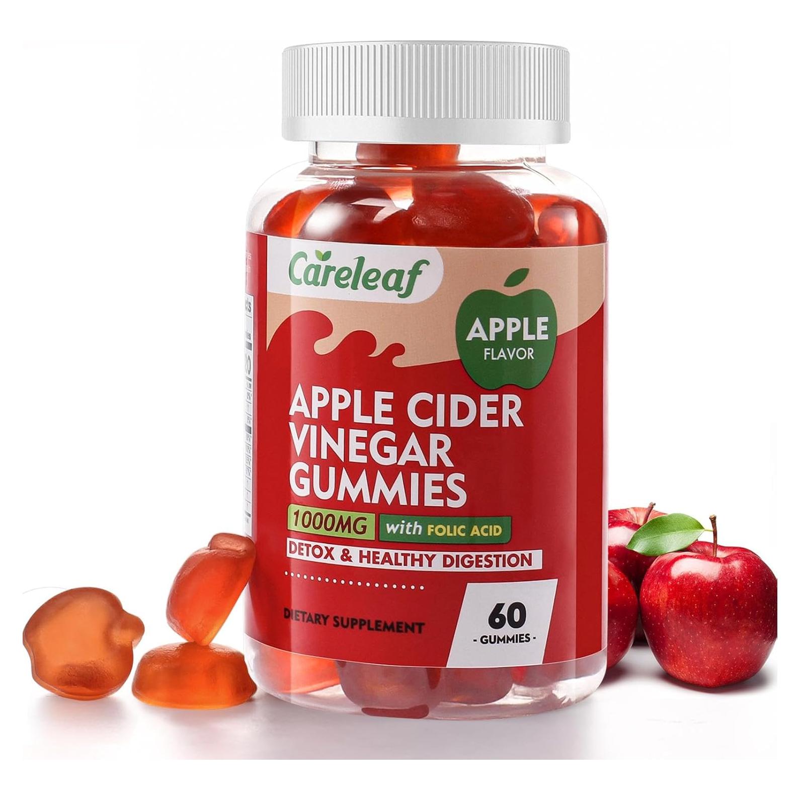 Gomitas de Vinagre de Sidra de Manzana Careleaf 60 Unidades 1000mg