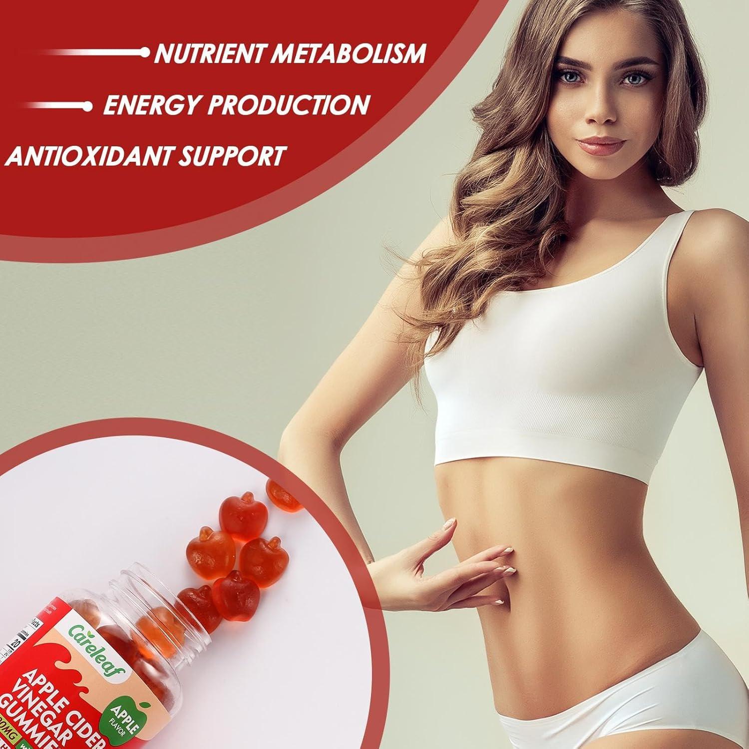 Gomitas de Vinagre de Sidra de Manzana Careleaf 60 Unidades 1000mg