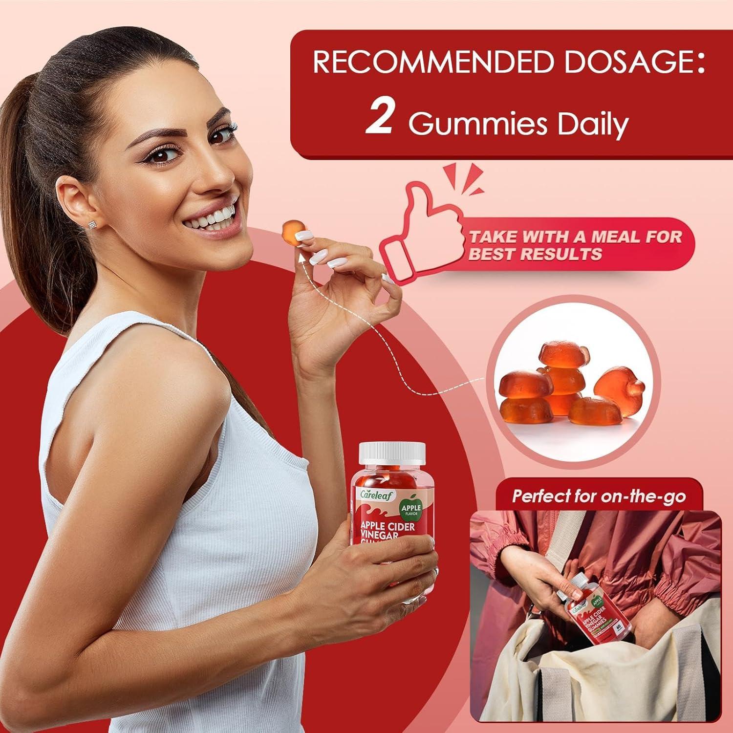 Gomitas de Vinagre de Sidra de Manzana Careleaf 60 Unidades 1000mg