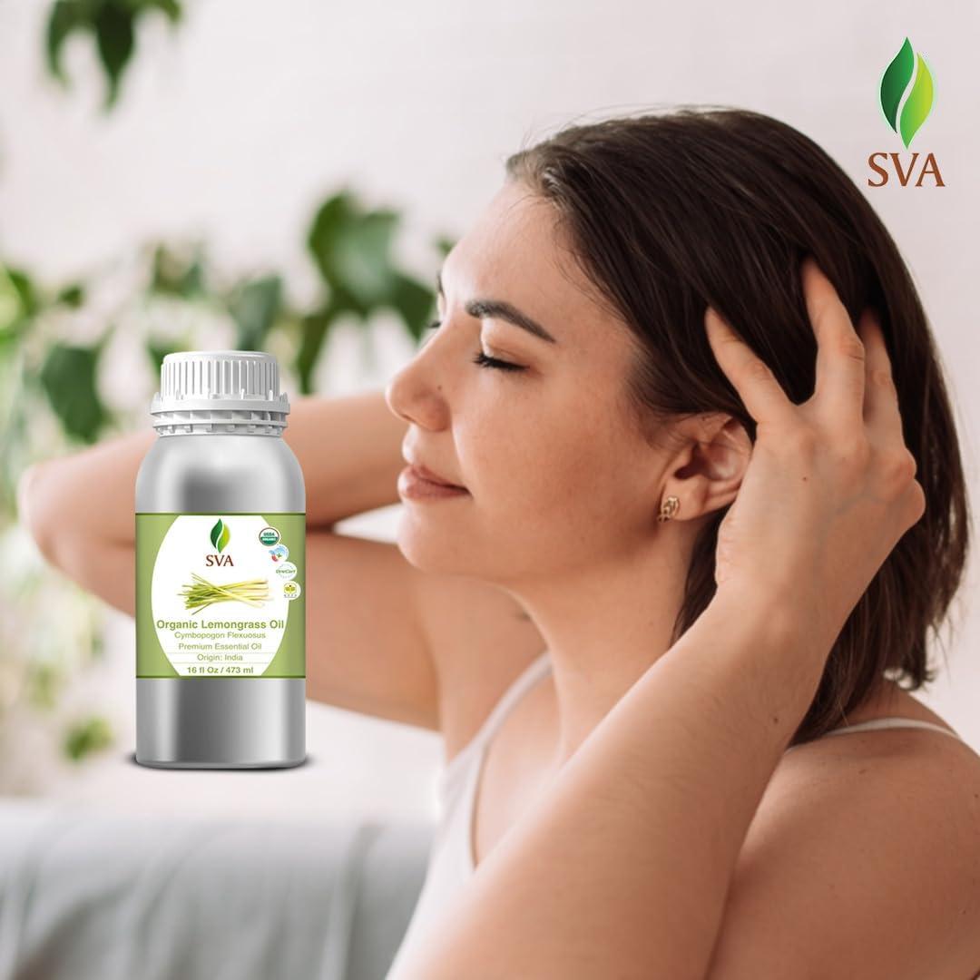 Aceite Esencial de Hierba de Limón Orgánico SVA 473ml - Aromaterapia