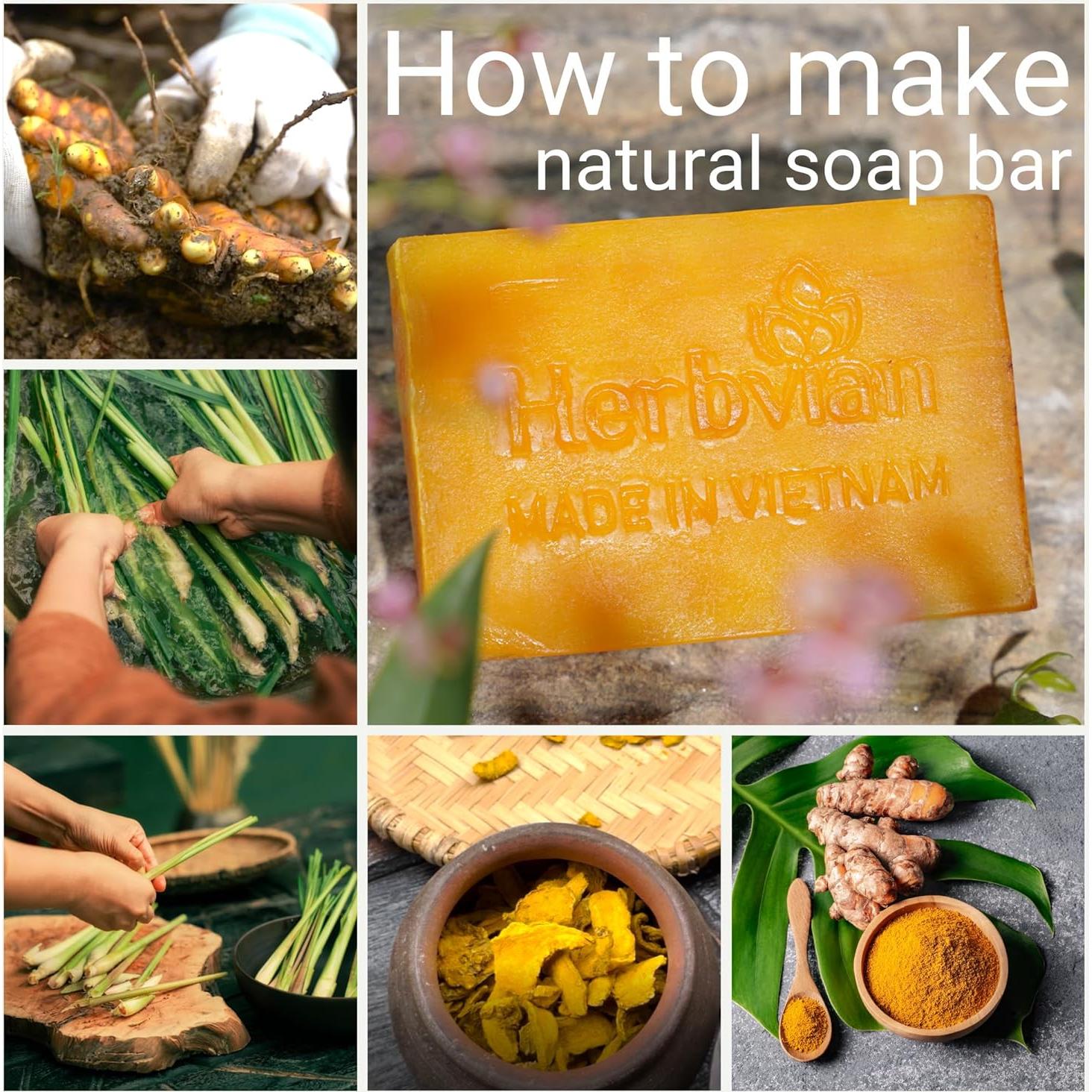 Jabón Natural de Cúrcuma y Hierba Limón Herbvian - 200g