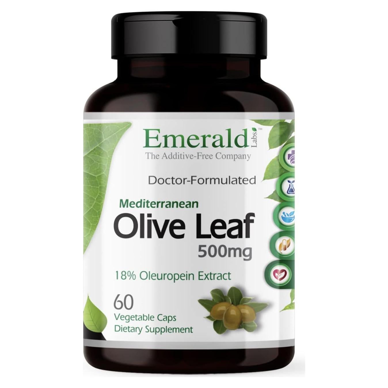 Suplemento de Hoja de Olivo 500mg Emerald Labs - 60 Cápsulas Veganas