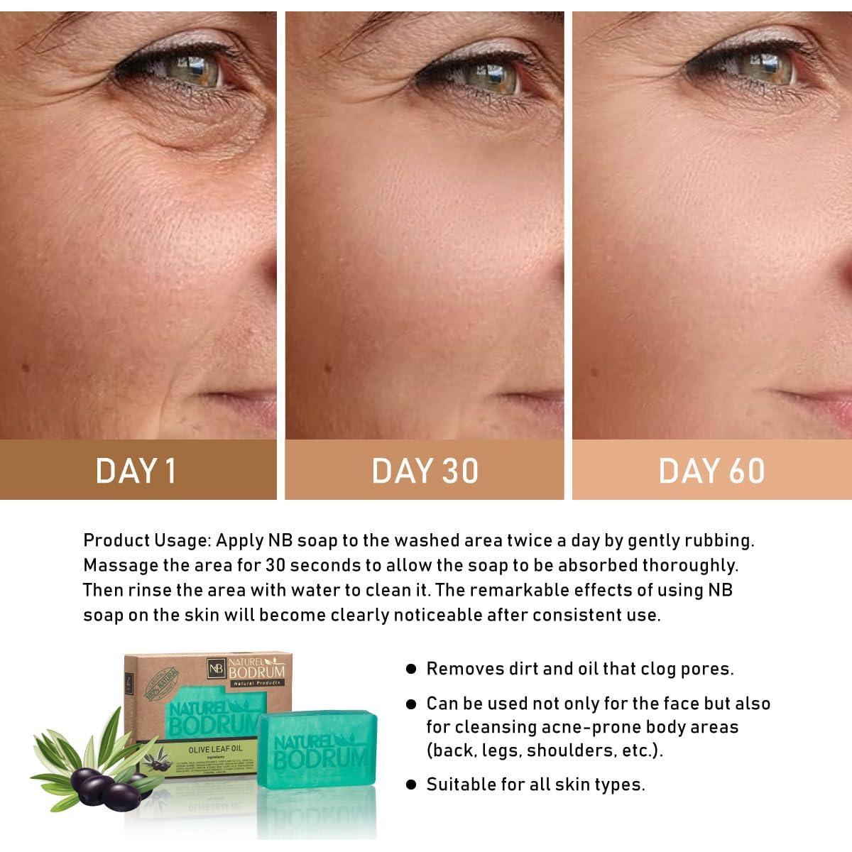 Jabón Orgánico de Hoja de Olivo Natural Bodrum - 5 Piezas 99g