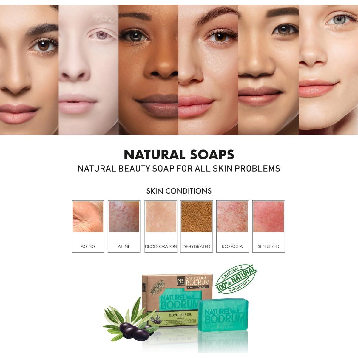 Jabón Orgánico de Hoja de Olivo Natural Bodrum - 5 Piezas 99g