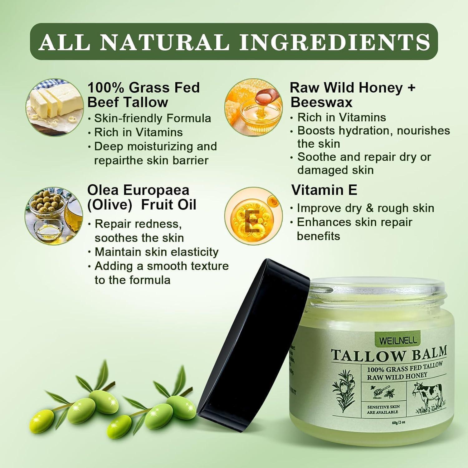 Bálsamo Hidratante Natural Weilnell 2.0 oz - Sebo de Res y Miel