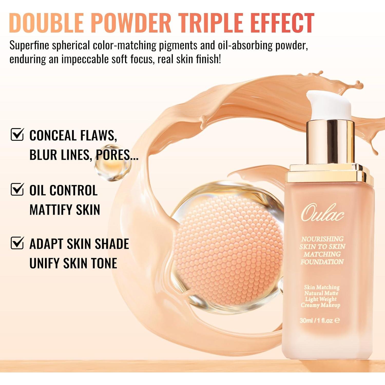 Base Líquida Oulac 30ml Vegana Tono Desierto 12 Hidratante