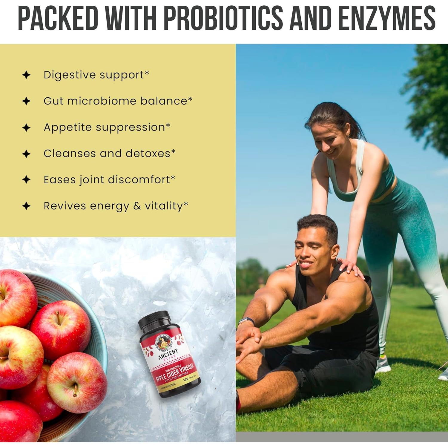 Cápsulas de Vinagre de Sidra de Manzana Ancient Bliss 1600mg