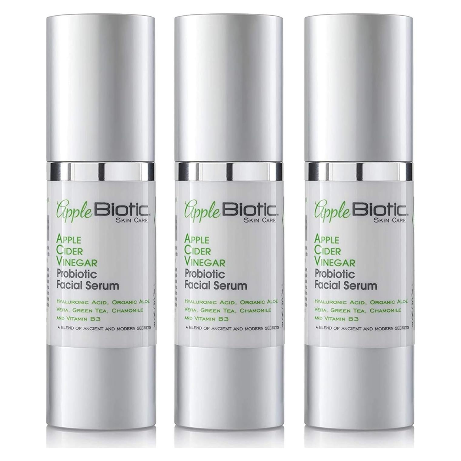 Suero Facial AppleBiotic de Vinagre de Sidra 29.57 ml x 3