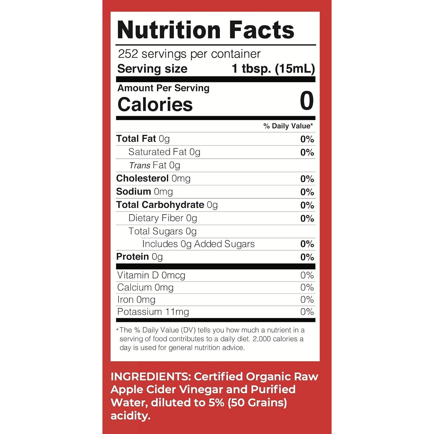 Vinagre de Sidra de Manzana Orgánico Lucy 128 Oz con la Madre