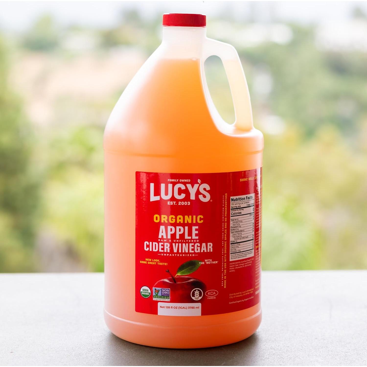 Vinagre de Sidra de Manzana Orgánico Lucy 128 Oz con la Madre