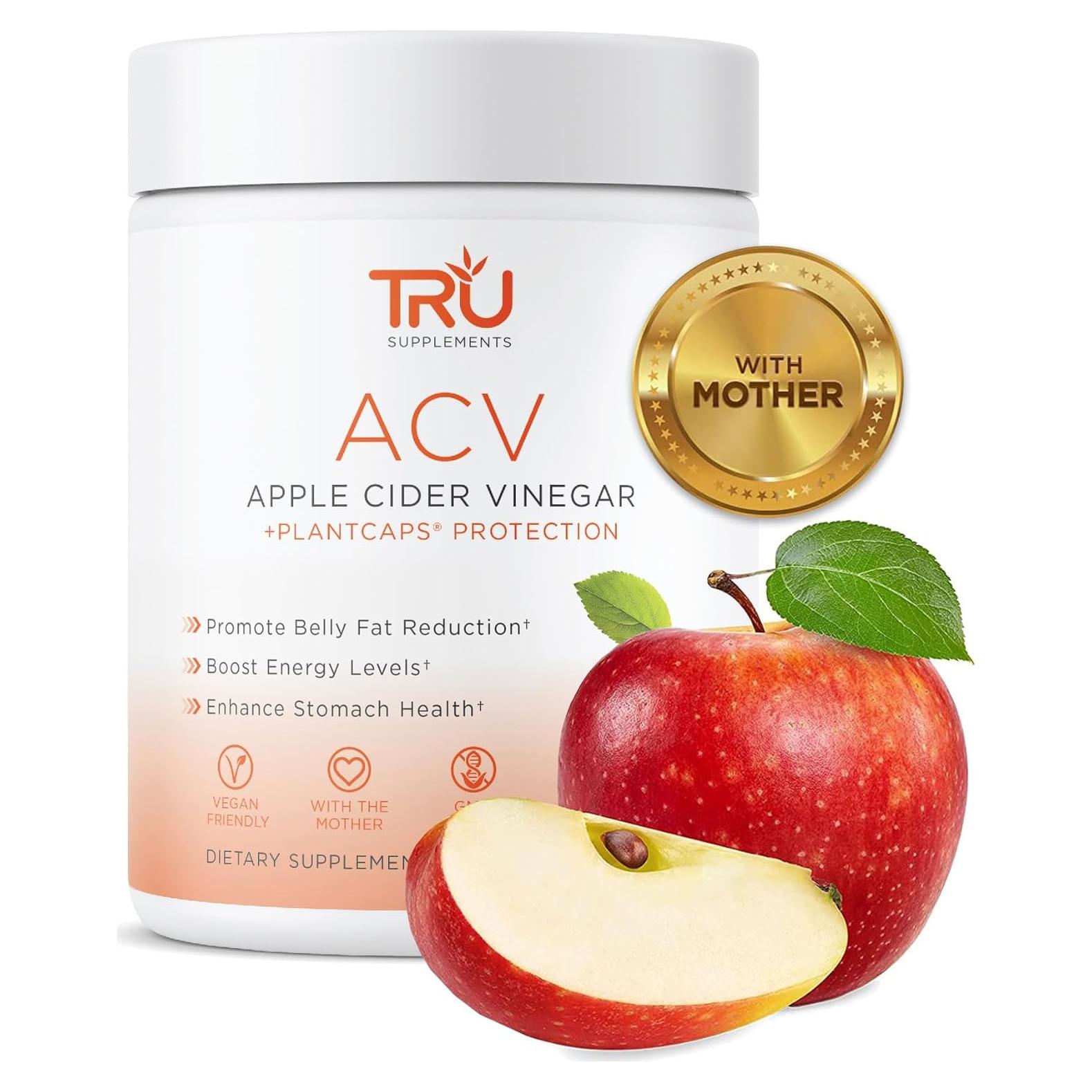Suplemento Orgánico TRU ACV Vinagre de Sidra de Manzana 1000mg