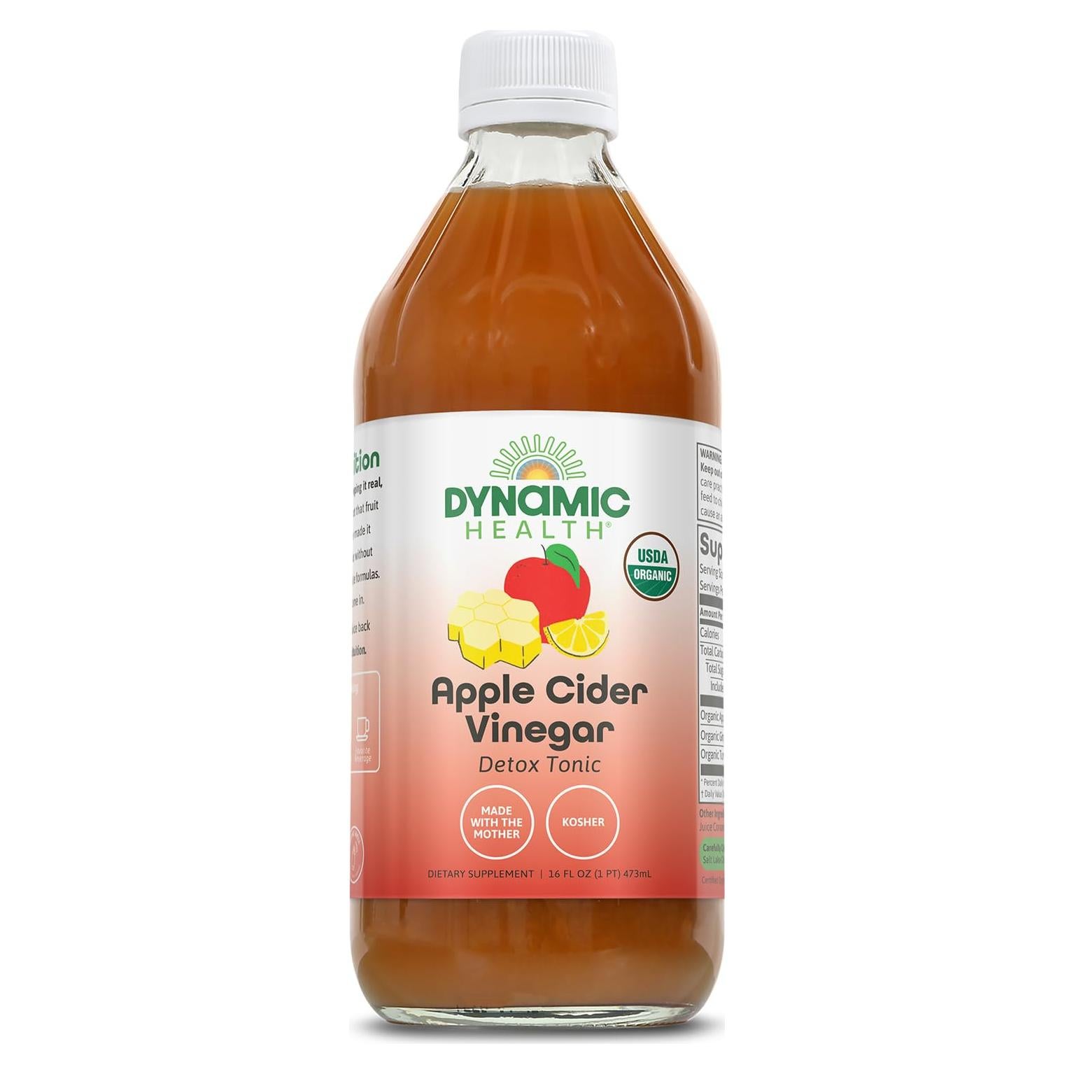 Tónico Detox de Vinagre de Sidra de Manzana Orgánico Dynamic Health 473 ml