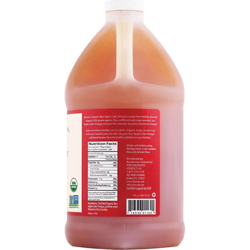 Vinagre de Sidra de Manzana Orgánico Kevala 3.79 L - Con Madre