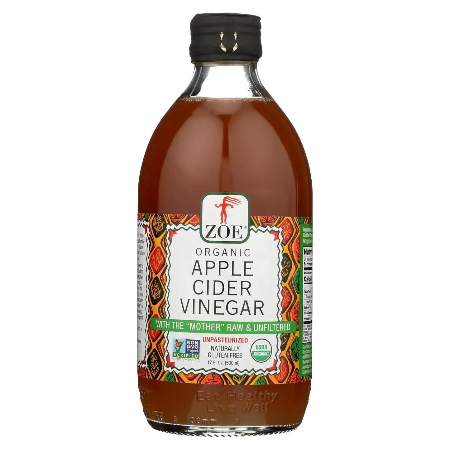 Vinagre de Sidra de Manzana Orgánico Zoe 500ml Crudo