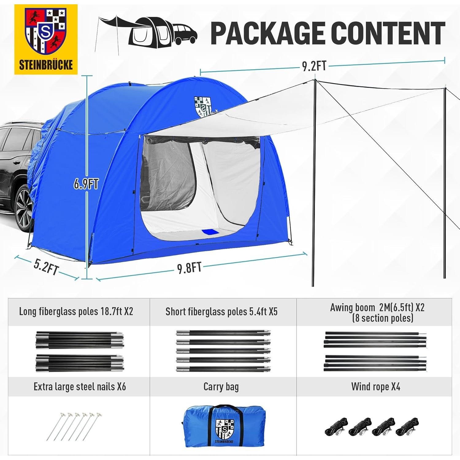 Tienda de Camping SUV Motovecor 4 Personas Impermeable