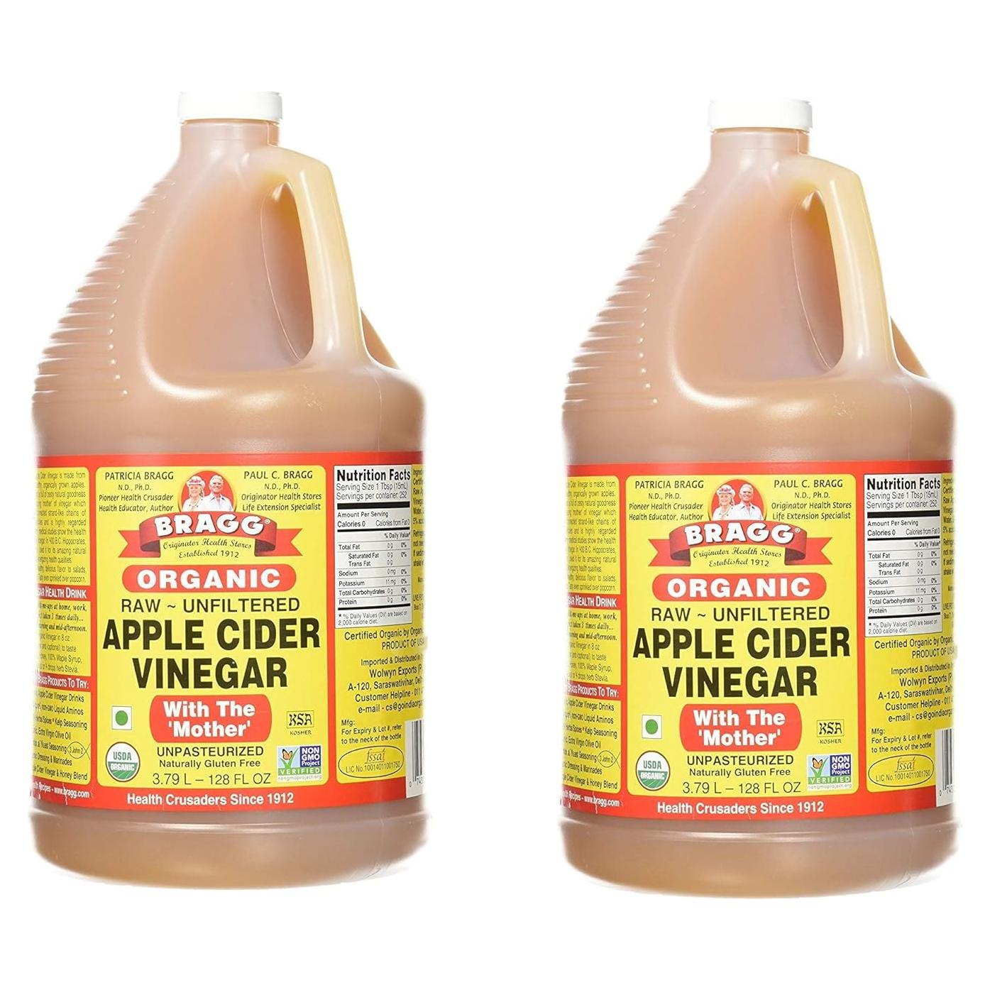 Vinagre de Sidra de Manzana Orgánico Bragg 2L Crudo Sin Filtrar