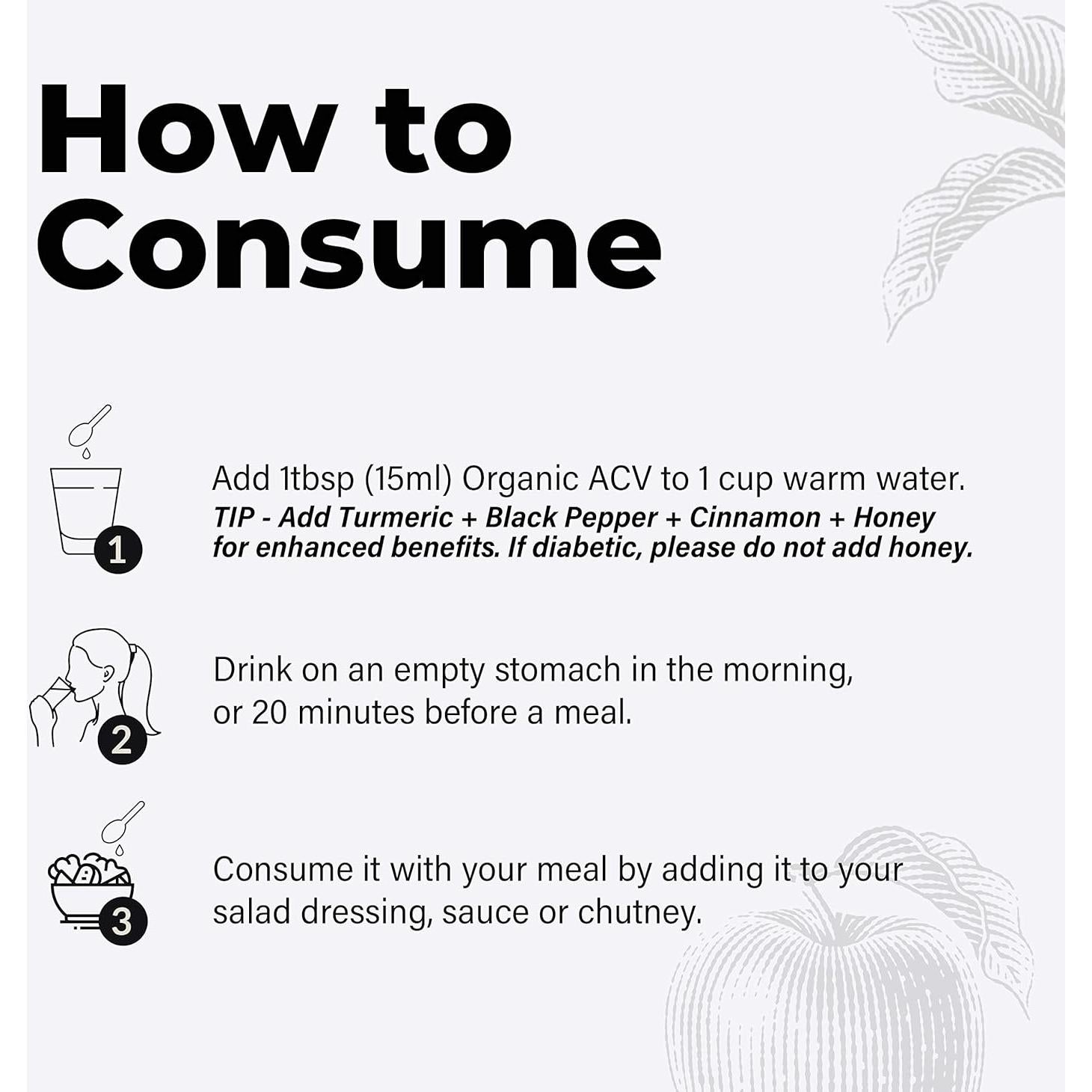 Vinagre de Sidra de Manzana Orgánico Wellbeing Nutrition 500ml