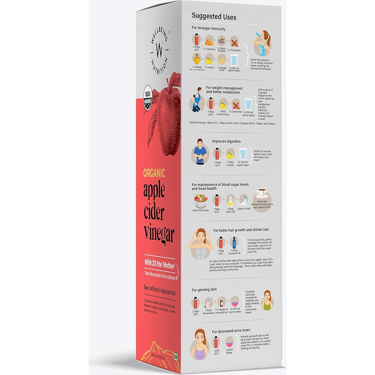 Vinagre de Sidra de Manzana Orgánico Wellbeing Nutrition 500ml