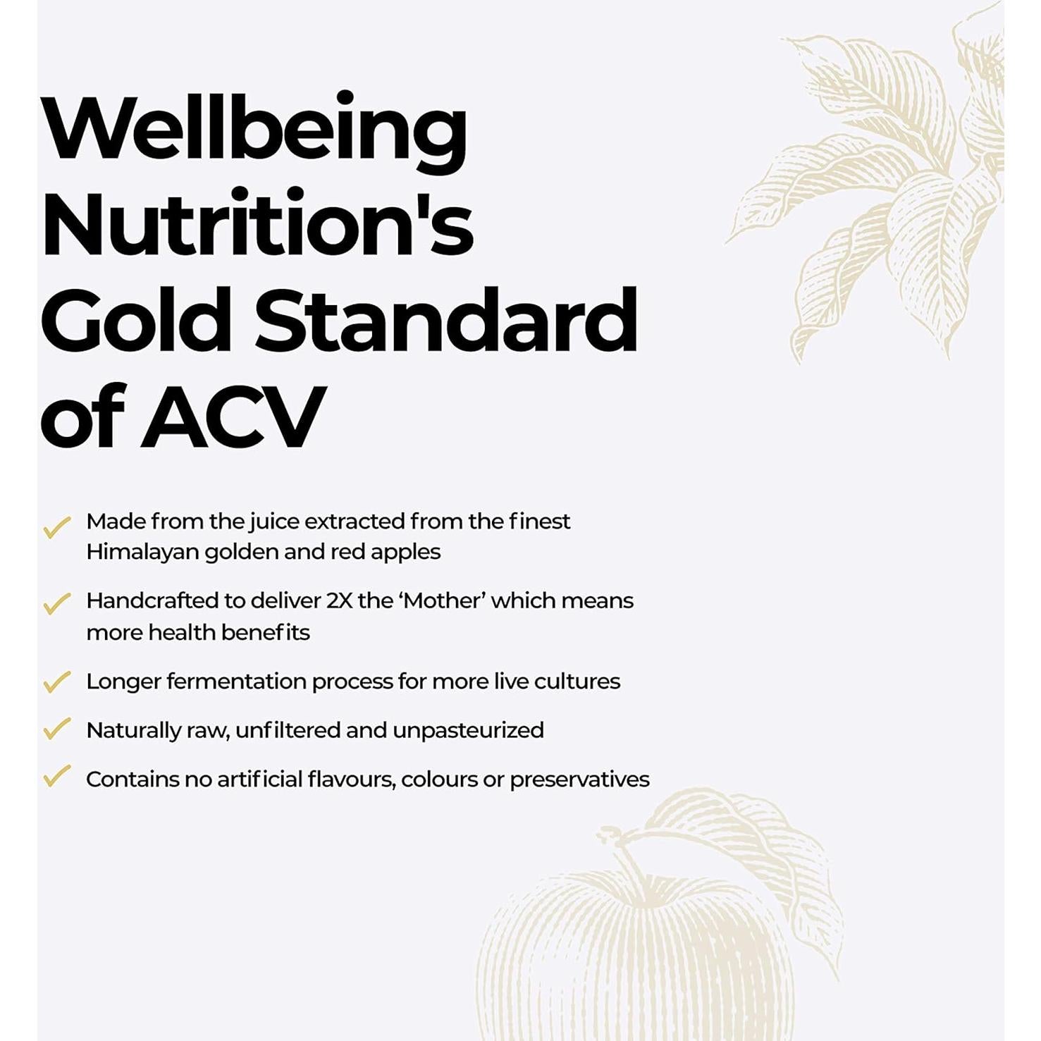 Vinagre de Sidra de Manzana Orgánico Wellbeing Nutrition 500ml