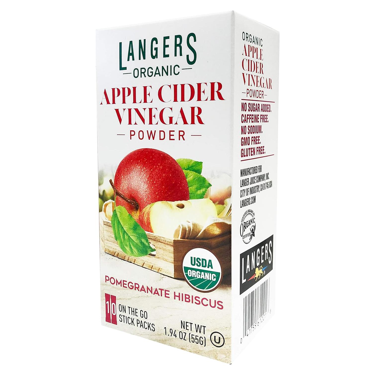 Polvo de Vinagre de Sidra de Manzana Orgánico Langer 55g Hibisco Granada