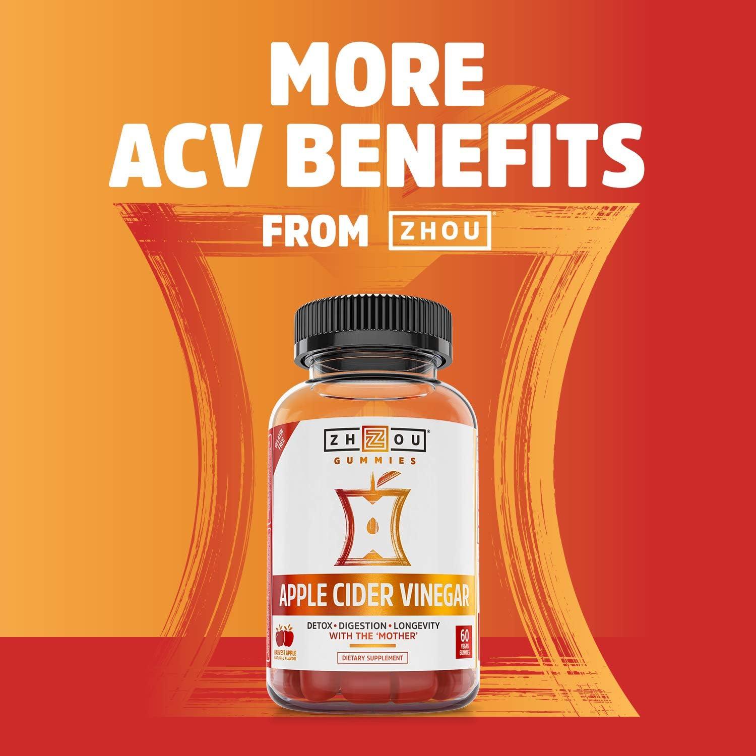 Cápsulas de Vinagre de Sidra de Manzana Zhou - 60 Veganas